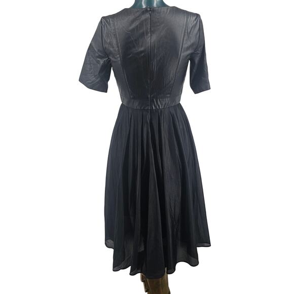 Jeanne D'arc Black Floral Midi Dress Fit & Flare Women's Size 36 6 S 3445 - Picture 2 of 7